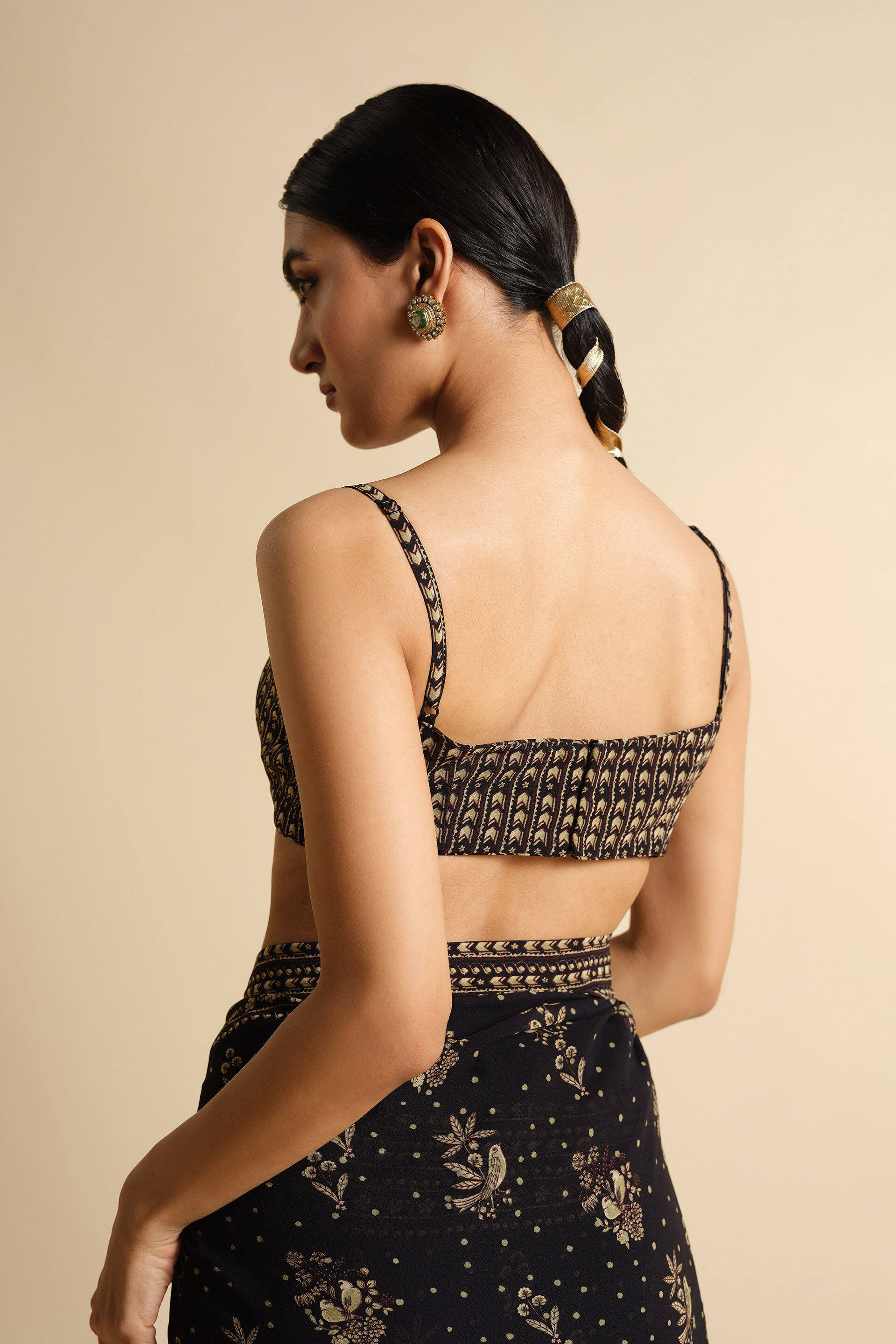 Kshipa Georgette Saree - Black, Black, image 5